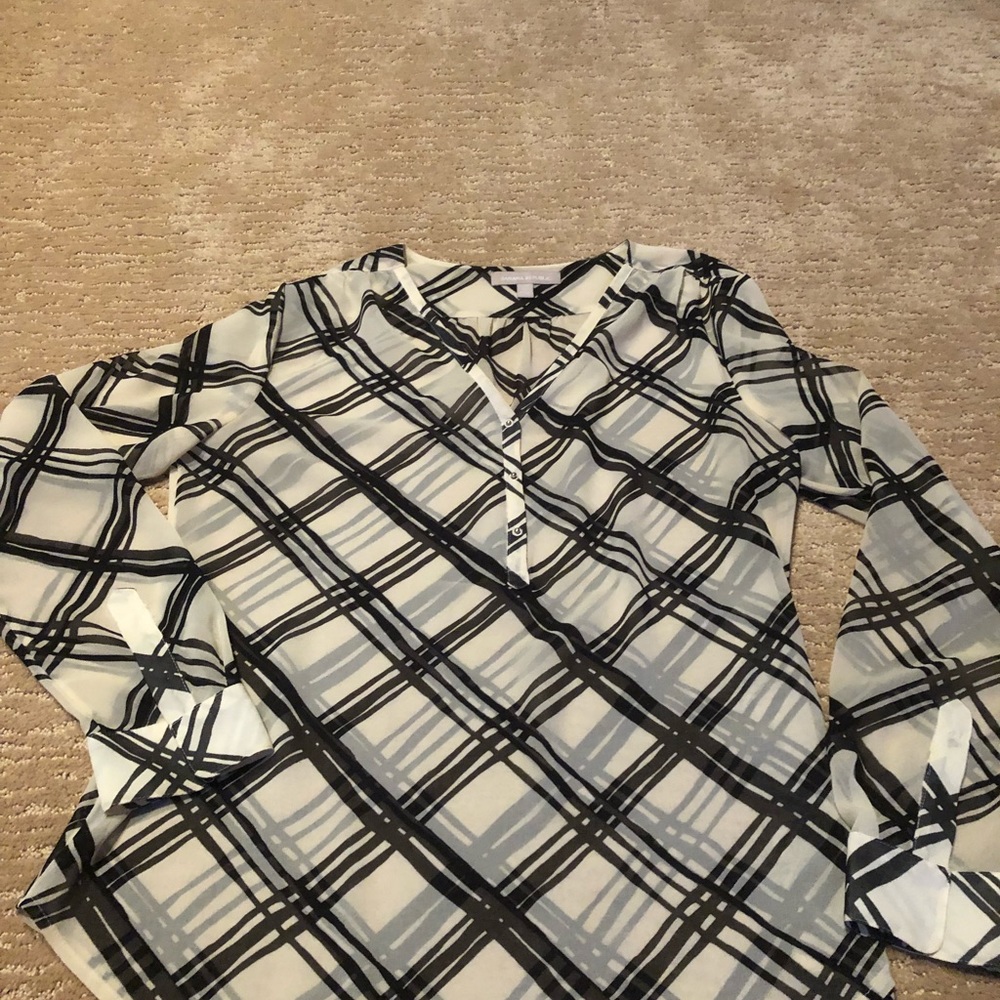 Banana Republic Woman’s Tan/Black Sheer Top